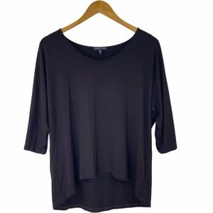 Eileen Fisher jersey rayon hi low knit top M